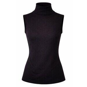 Cotton Candy Sleeveless Turtleneck Top Womens S/M Black Stretch Fitted